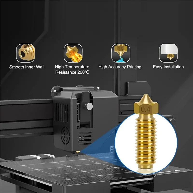 DTA4-2X For Anycubic Kobra 3 Hotend Kit, Hot End Kit For 3D Printers With 0.4 Mm Brass Nozzles, Nozzle Key, Cleaning Needles