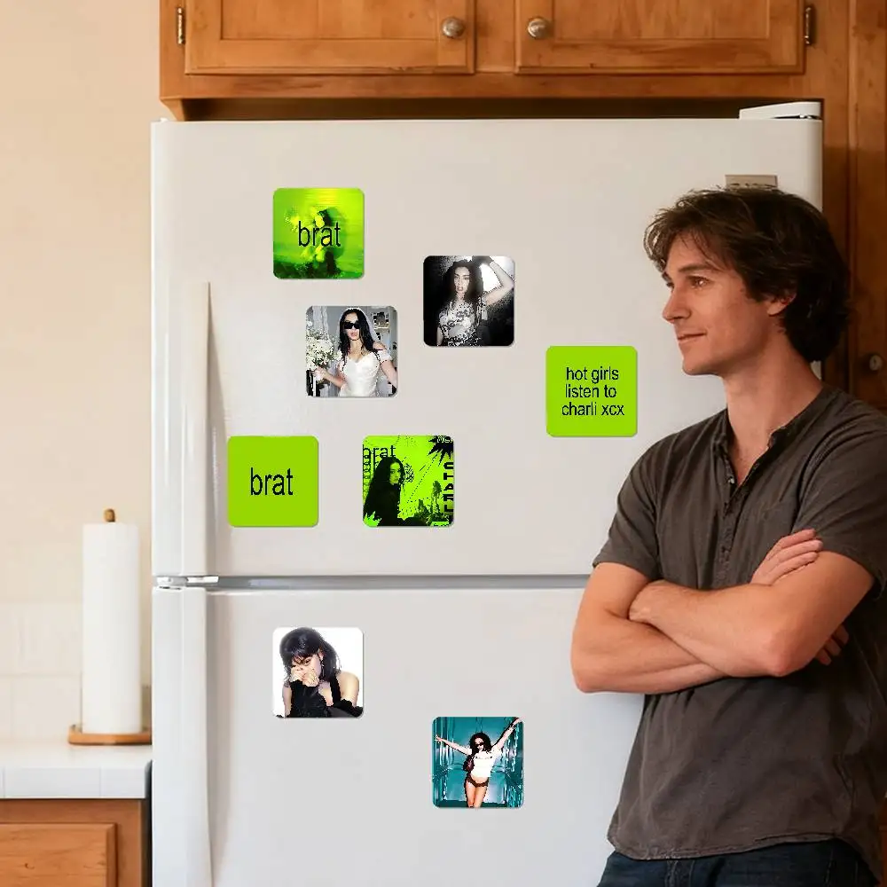 Singer C-Charli Xcx Refrigerator Magnet Square Stickers - Can Be Used To Personalize Home Decoration And Are Ideal Gifts.