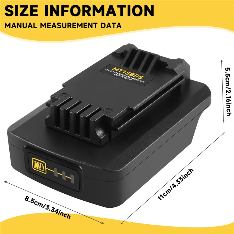 

A55F-Battery Adapter For 18V Lithium Battery Converted To PORTER CABLE Stanley 18V 20V Battery Converter