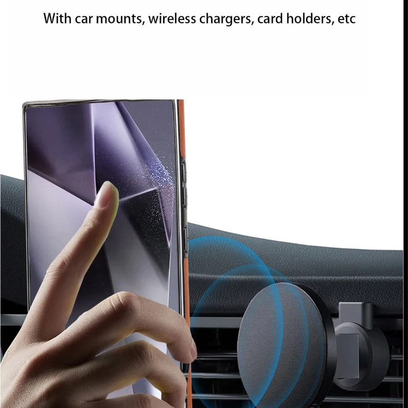 Business Premium Bracket Magnetyczne skórzane etui na telefon do Samsung Galaxy S24 S23 Ultra Plus Bumper Shockproof Plating Covers
