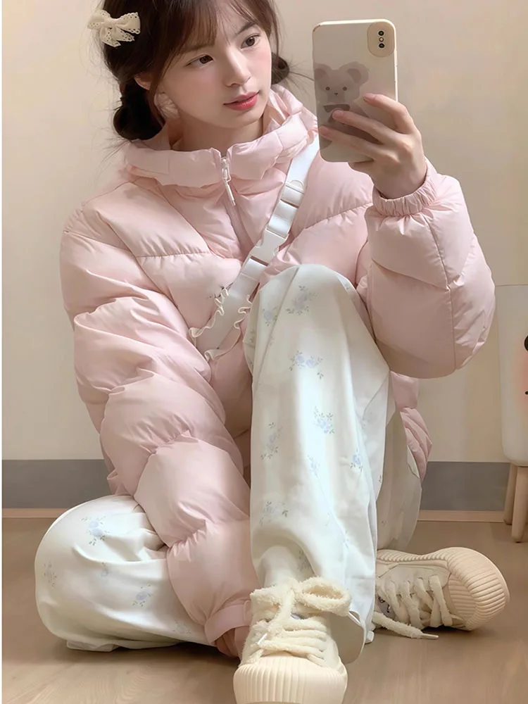 Chaqueta de plumón de color liso para mujer, estilo corto, invierno 2021, nueva chaqueta con capucha para hombre y mujer, chaqueta gruesa de plumón de pato blanco para parejas