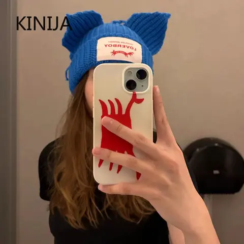 Vinter Skullies Mössa Unisex Kattöron Mössa Varm Virkad Stickad Mössa Kostym Mössa Dam Julklapp Hiphop Mössa Kall Mössa 8 best sales virkad mössa - №3