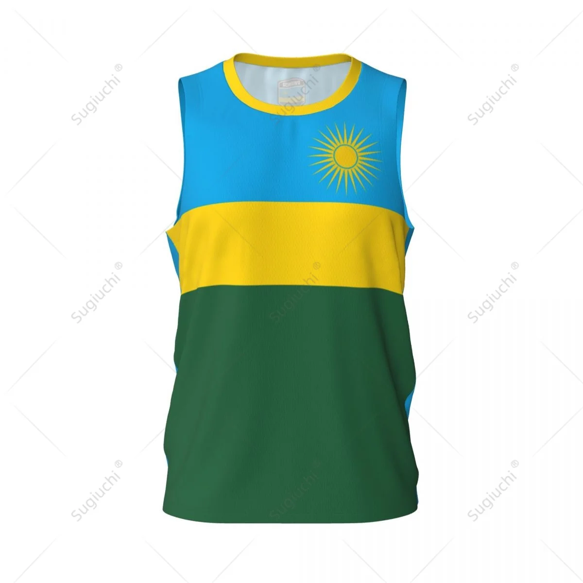 Rwanda Flag Men Basketball Sports Running Fitness Multifunction Sleeveless tshirt Exclusive Custom Name Nunber