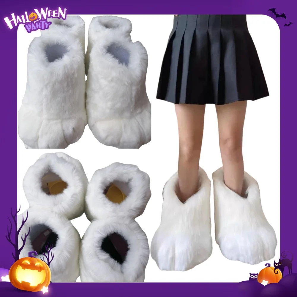 Dier Voeten Harige Cosplay Klauw Pluche Schoenen Comiket Kig Fursuit Kigurumi Pop Beest Schoenen Cosplay Kostuum