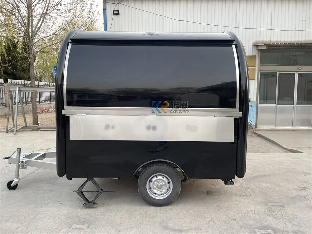 รถเข็นพิซซ่าอาหารจานด่วนรถเข็นขายอาหารเคลื่อนที่ร้านอาหารอุปกรณ์ครัวเต็มตู้ฮอตดอกไอศกรีมรถตู้รถบรรทุกอาหาร