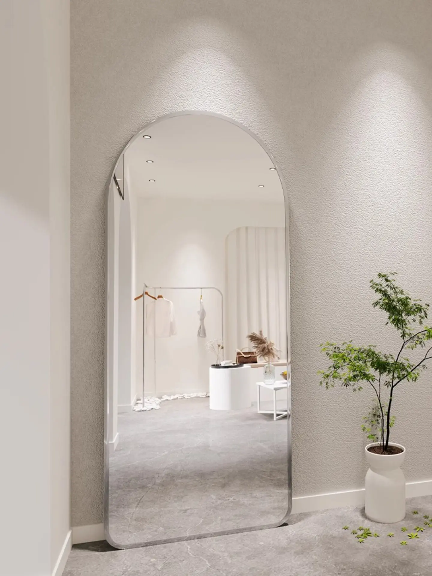 Full-length mirror Floor-to-ceiling household clothing store mirror Skinny whitening fitting mirror Women's clothing store speci