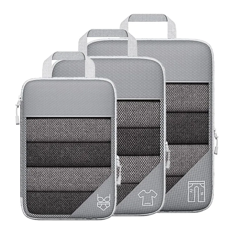 3pcs/set Compressible Storage Bag Travel Storage Bag Set Clothes Blanket Luggage Compartment Storing  Sorganizing