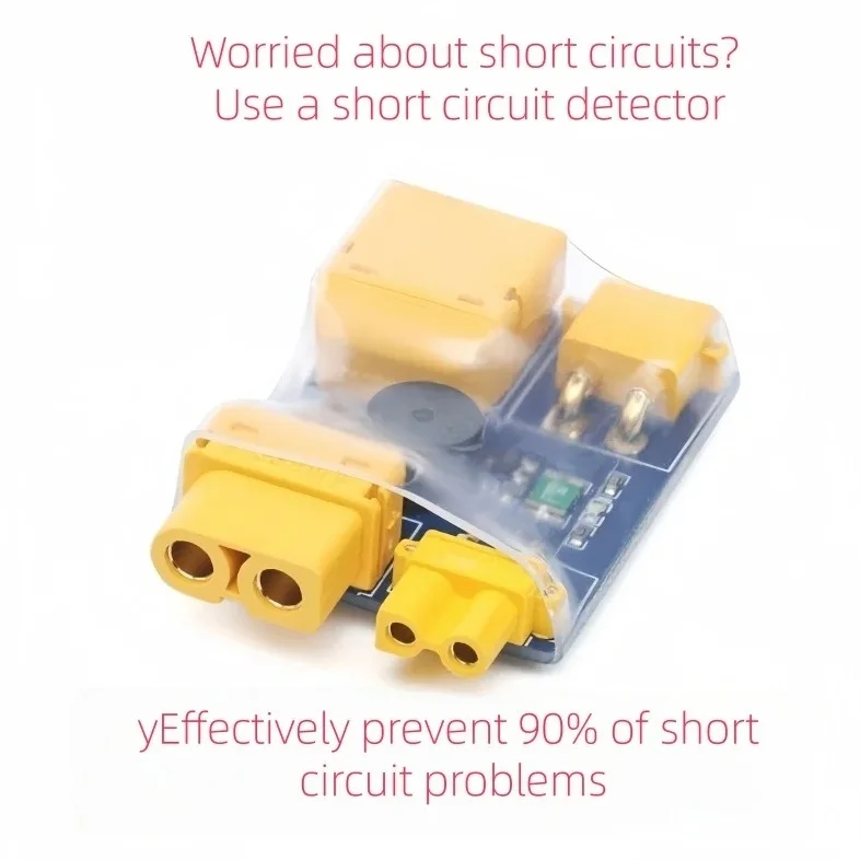 RC Aircraft Lipo Battery Anti-short Circuit Safety Board XT30 XT60 Connector Short Circuit Protector Test Plug safety module