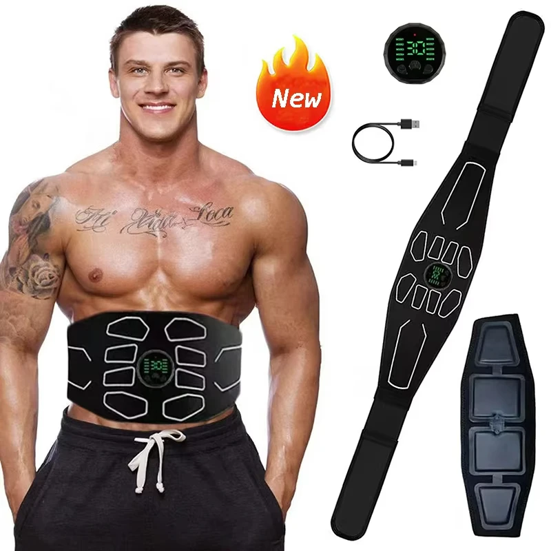 

New USB Muscle Stimulator Belt ABS Trainer Belts EMS Abdominal Waist Belly Workout Massager Gym Fitness Equiment