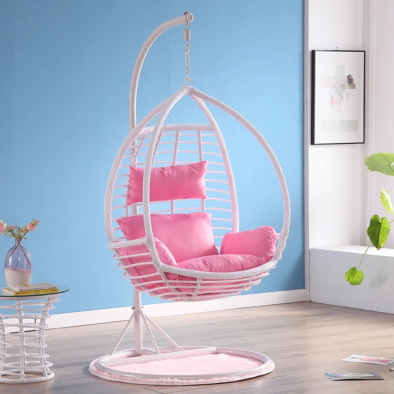 Swivel Papasan Chair 360 Degree Rattan Wicker Papasan Chair With Cushion for Patio Garden