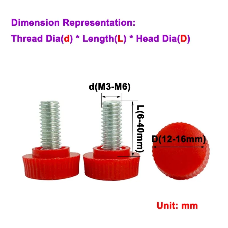 

Rubber Grip Hand Knob Red White Black Colors For Easy Adjustment M3 M4 M5 M6