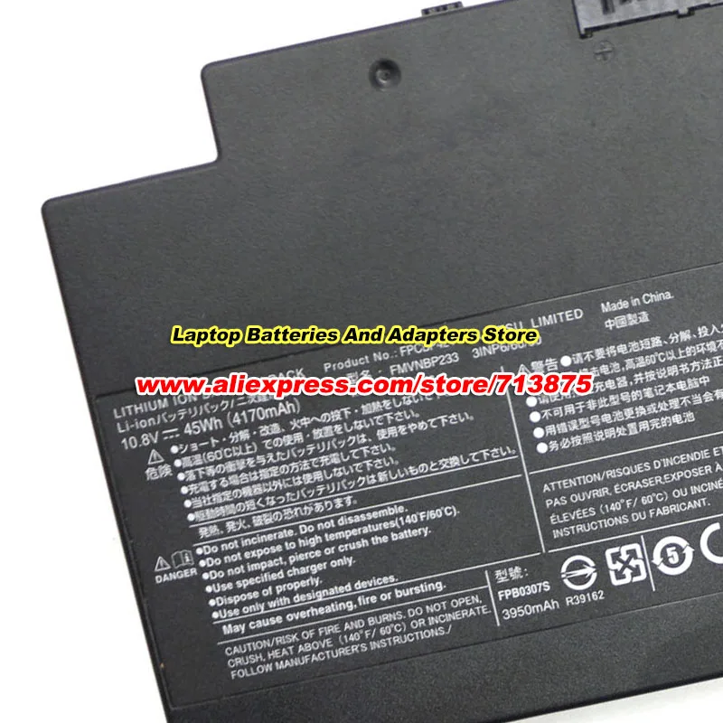 

Genuine FMVNBP233 FPB0307S FPCBP424 Battery 10.8V 4170mAh 45Wh for Fujitsu LifeBook A556 AH556 AH77/M CP693003-03 CP641484-01