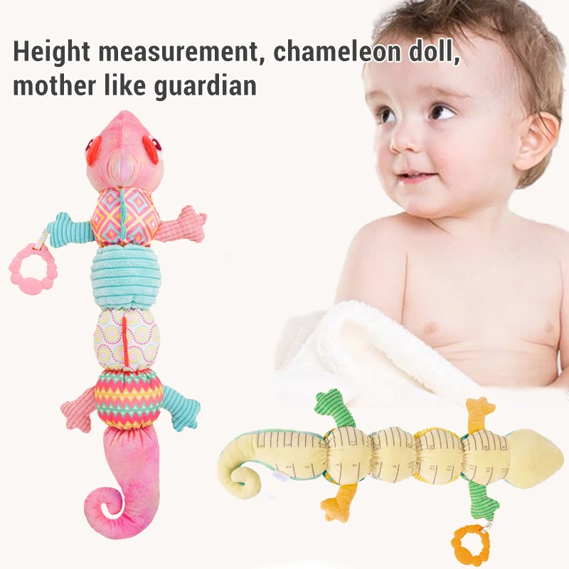 Baby Rattle Musical Chameleon Soothing ของเล่นเด็ก Early Educational Interactive Sensory Soft Plush ตุ๊กตา Rattles ของเล่นของขวัญ