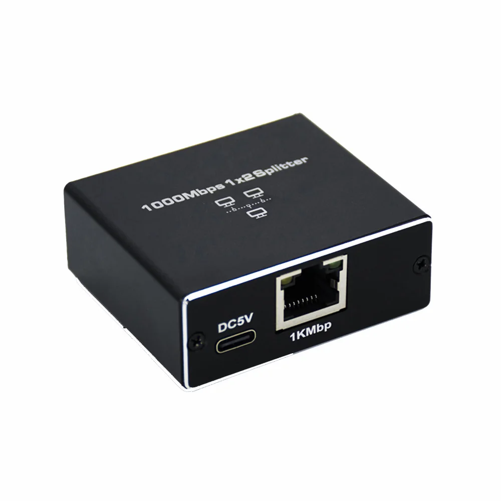 RJ45 Splitter 1 In 2 Out 1000Mbps 2 Port Connector Adapter 1 to 2 Ways Lan Ethernet 1x2 Gigabit Coupler Connect Network Switch