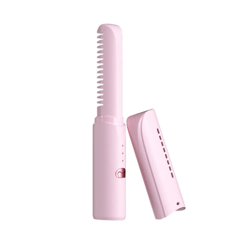 2 In 1 Wireless Hair Hot Comb Lazy Straightener Hair Travel Straight Portable Roll Tool USB Comb Styling Small Dual-use Cha M2U7