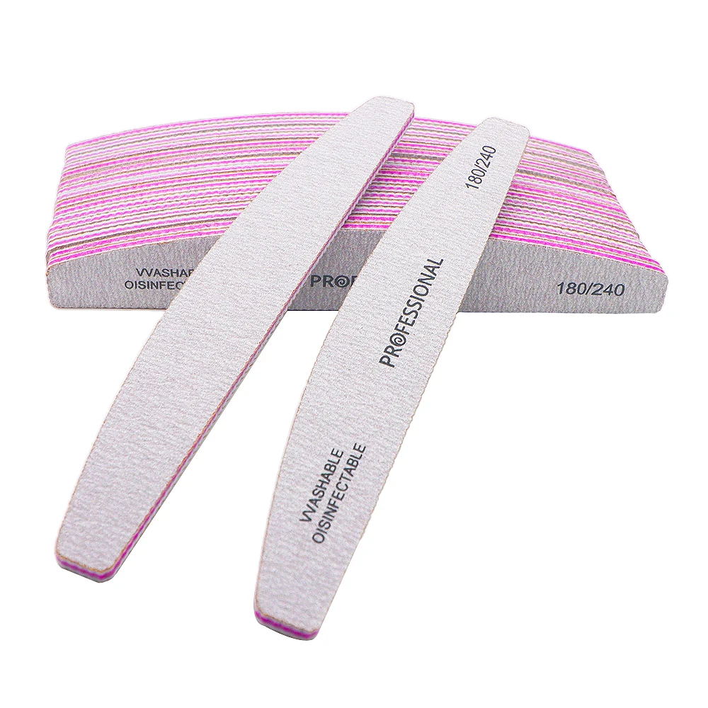 5PCS Professional Nail File And Buffer Set 180/240 Grit Washable Manicure Products Supply Sanding Sandpaper Nails Art Care Tools