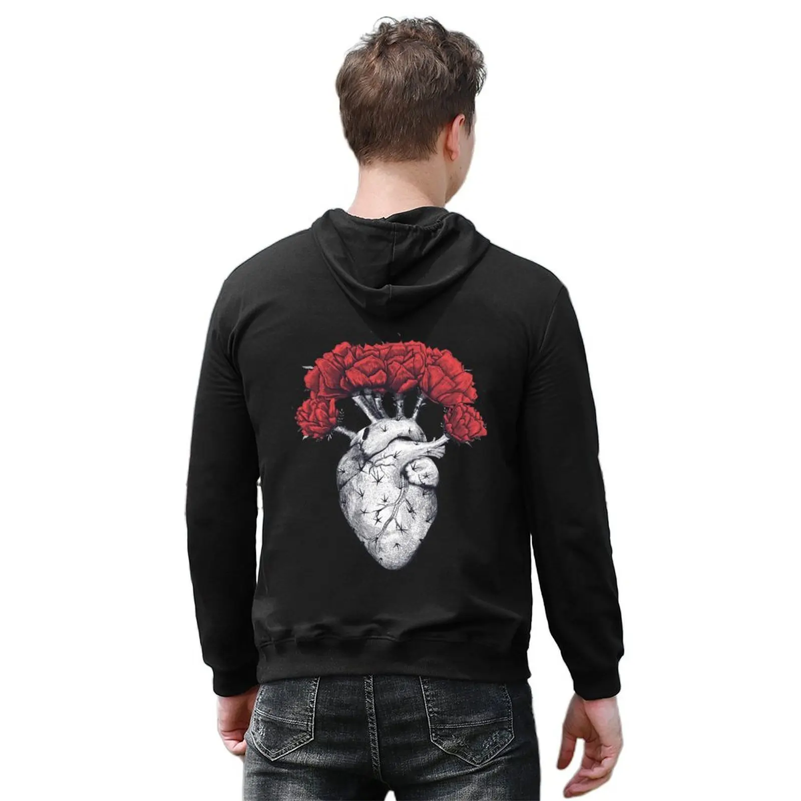 الصبار القلب هوديي الملابس الشتوية أزياء الرجال الملابس الجمالية الرجال الملابس هوديي الرجال #6