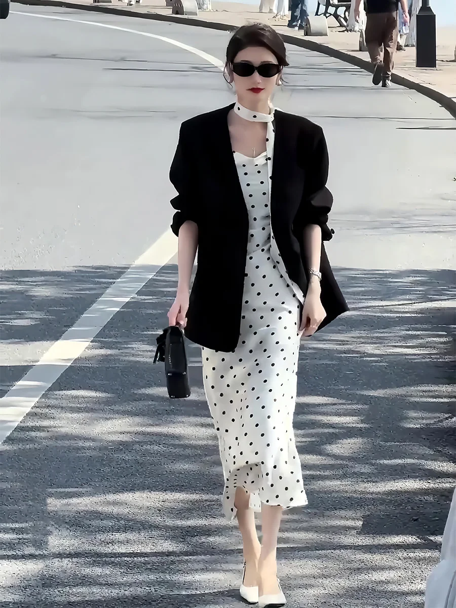 Veelzijdige lichtgewicht luxe losse dames lente 2025, nieuw pak Dr tweedelige set Faionable Design All-Match Sle