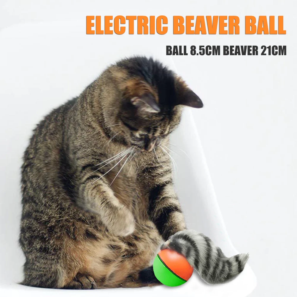 Electric Beaver Weasel Rolling Ball Pet Dog Cat Interactive Chasing Toys Random Traning Dogs Agility Toys Supplies