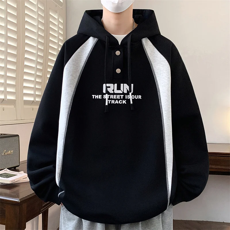 

Casual Men's Cotton Hoodies 2026 Spring Autumn Outdoor Sports Hooded Sweatshirts Youth Pullovers Streetwear Tops Hoody Clothing
