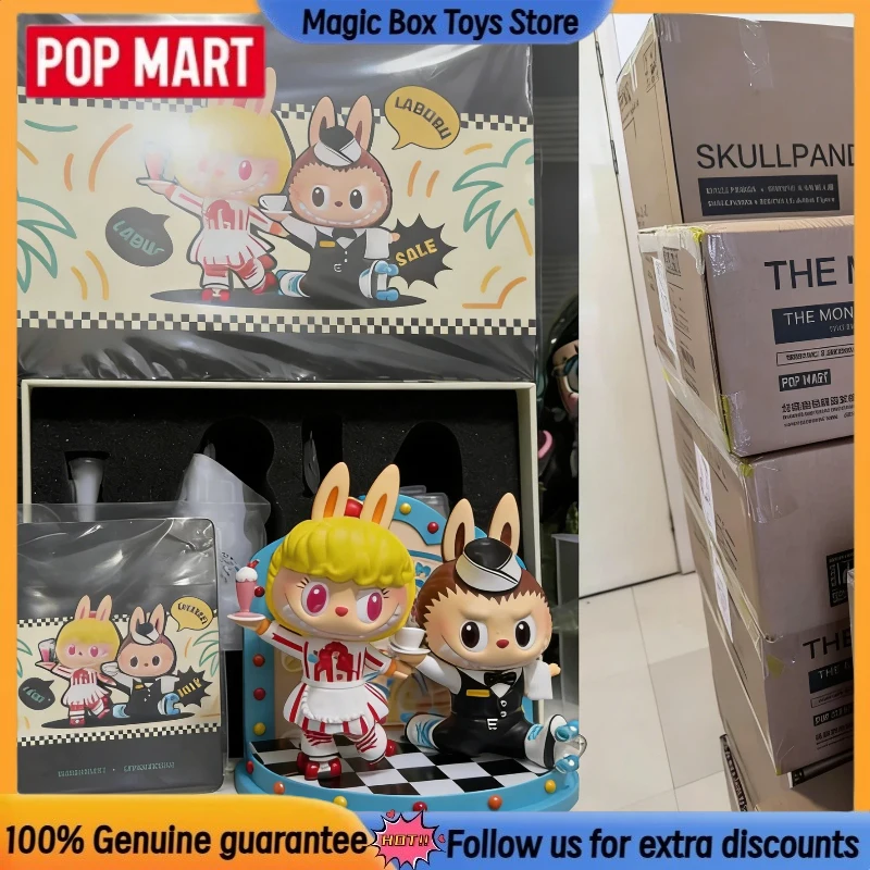 

New Genuine POPMART THE MONSTERS Retro Fast Food Restaurant Series Figurines Labubu Collectibles Room Decorations Birthday Gifts
