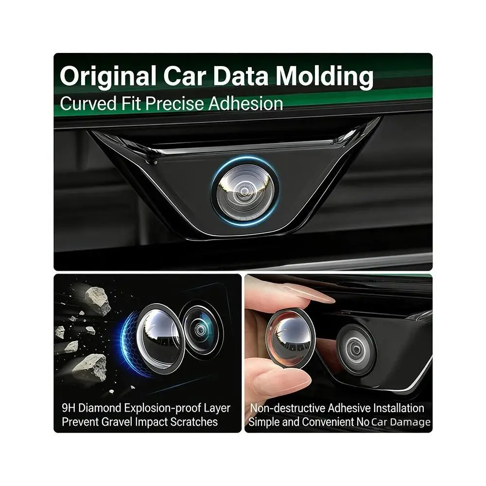 2pcs Car Camera Lens Protector Waterproof Dustproof Anti-Scratch Transparent Guard Cover for Front Bumper 360 Accessories view 5