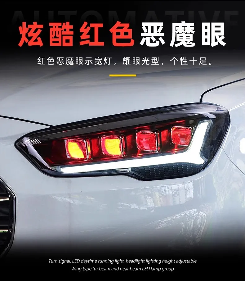 Car LED Front lamp Headlight assembly For Hyundai IX35 18-20 modified Stream DRL with Lens Turn signal Car Accessories