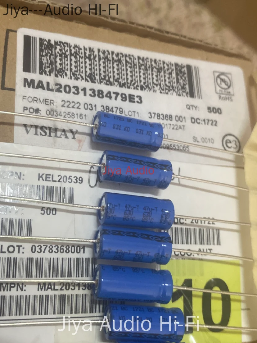 10pcs/30pcs VISHAY-BC 47uF 63V Ko031 Series Axial Electrolytic Capacitor MAL203138479E3 63v47UF 7*17 Free Shipping