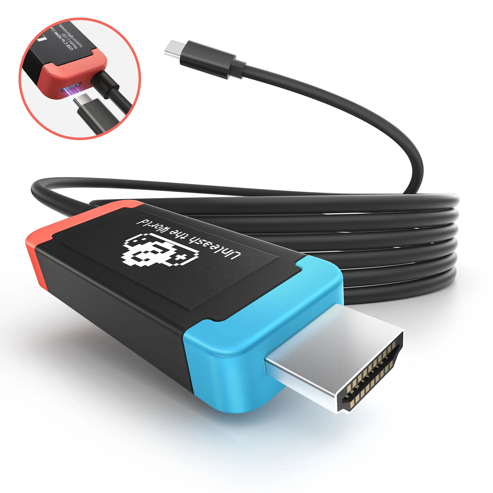 Lemorele 2m 4K 60Hz USB-C zu HDMI Adapter PD 100W HD HDMI Typ-C zu Projektionskabel Videokabel für Video-Konvertierungsadapter