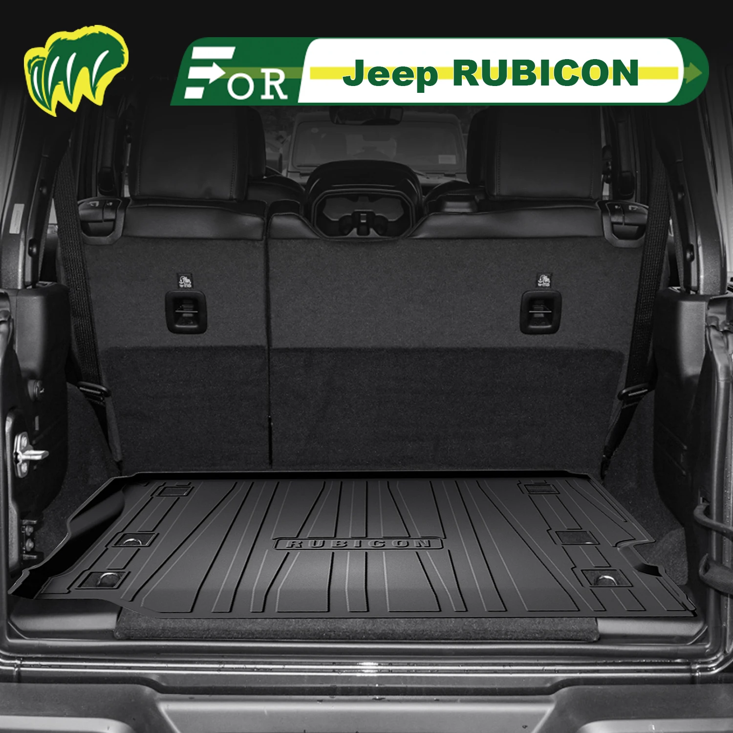

For Jeep RUBICON 2018-2025 4 Door Car TPE Custom Fit Car Trunk Mat All Season Cargo Mat 3D Shaped Trunk Liner Rear Trunk Mat