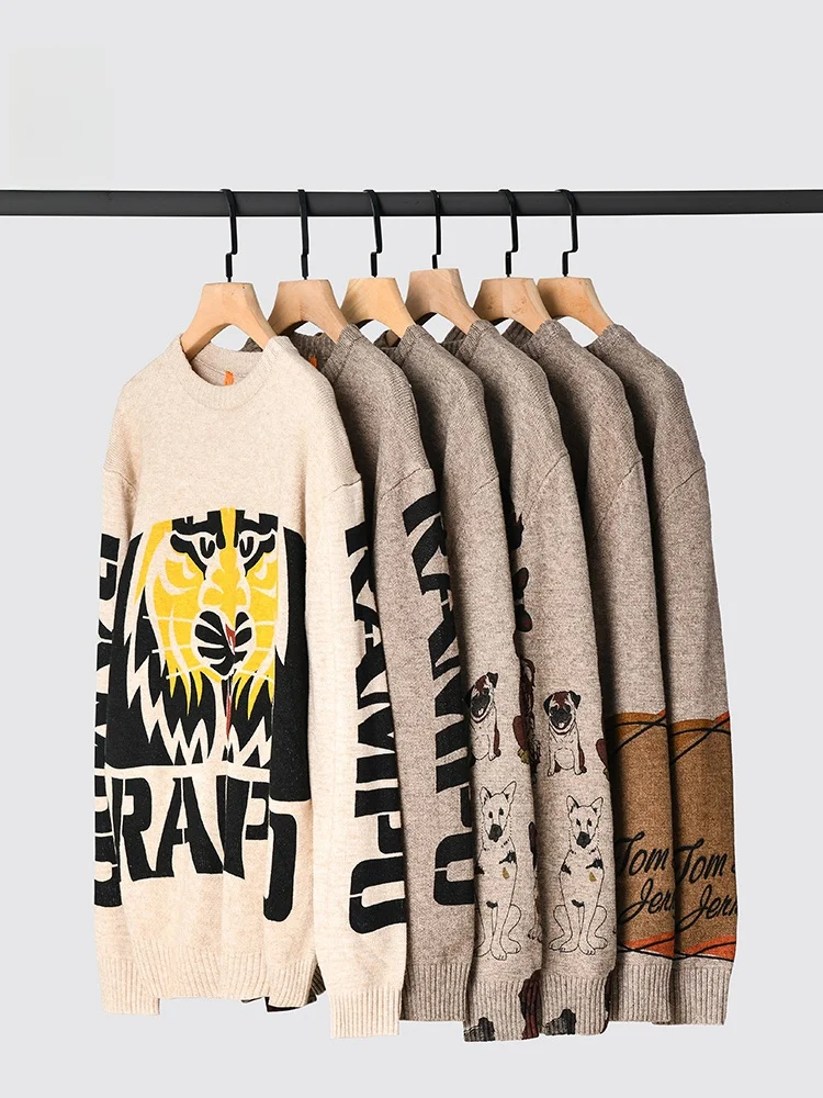 

Парные свитшоты с круглым вырезом и тигровым принтом, повседневные, свободного кроя, из полиэстера, зимние, новые, для студентов и подростков