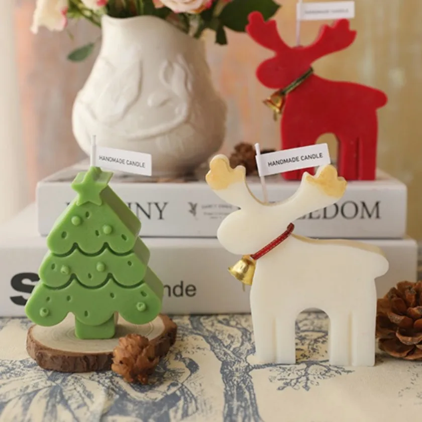 DIY Weihnachts serie Silikon form für Weihnachts dekoration Gips guss werkzeuge Aroma therapie Kerzen Silikon form