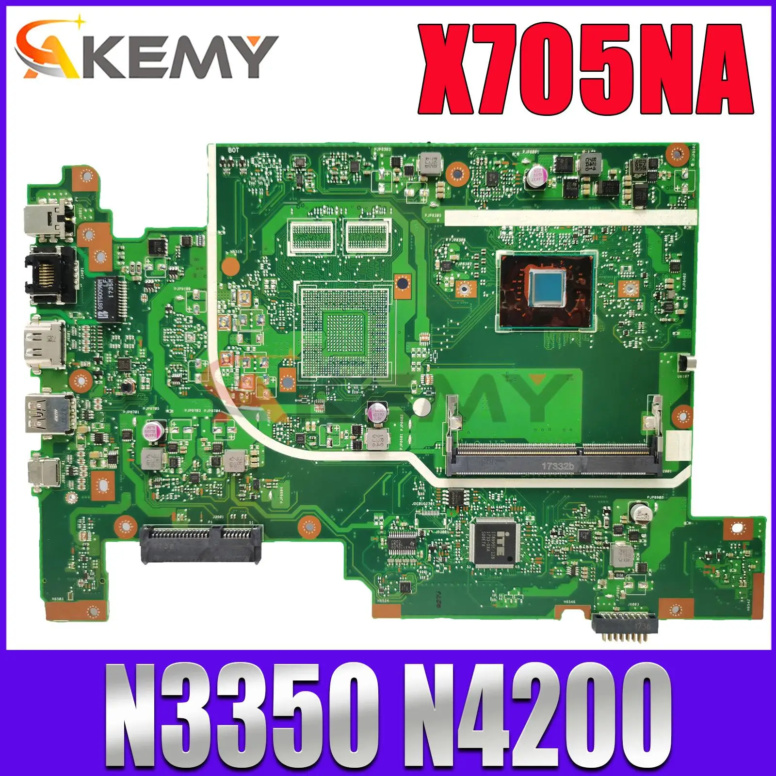 

X705NA Laptop Motherboard with N3350 N4200 CPU For ASUS Vivobook X705NC X705N X705 Notebook Mainboard Fully Tested ok