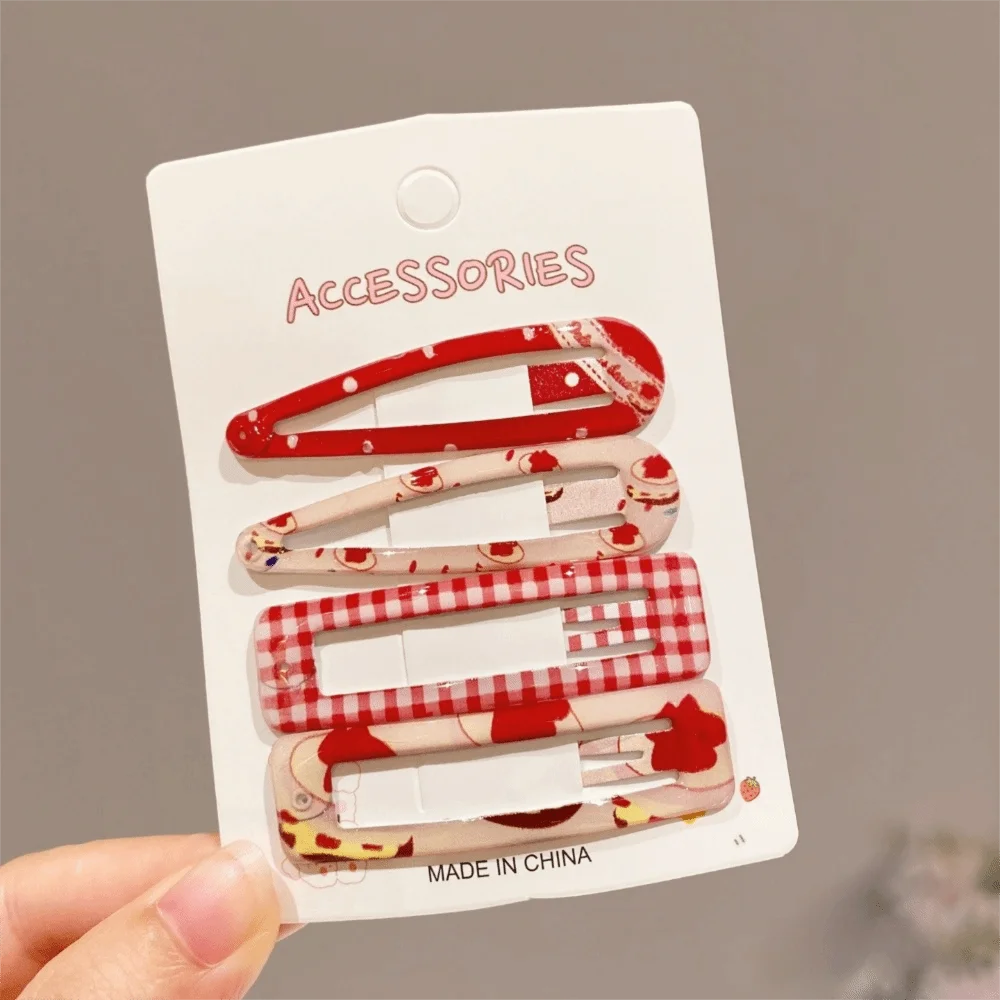 

4pcs/set Fashion Colorful Hair Clips Hollow Out Sweet Hairpin Geometric Barrettes Headwear