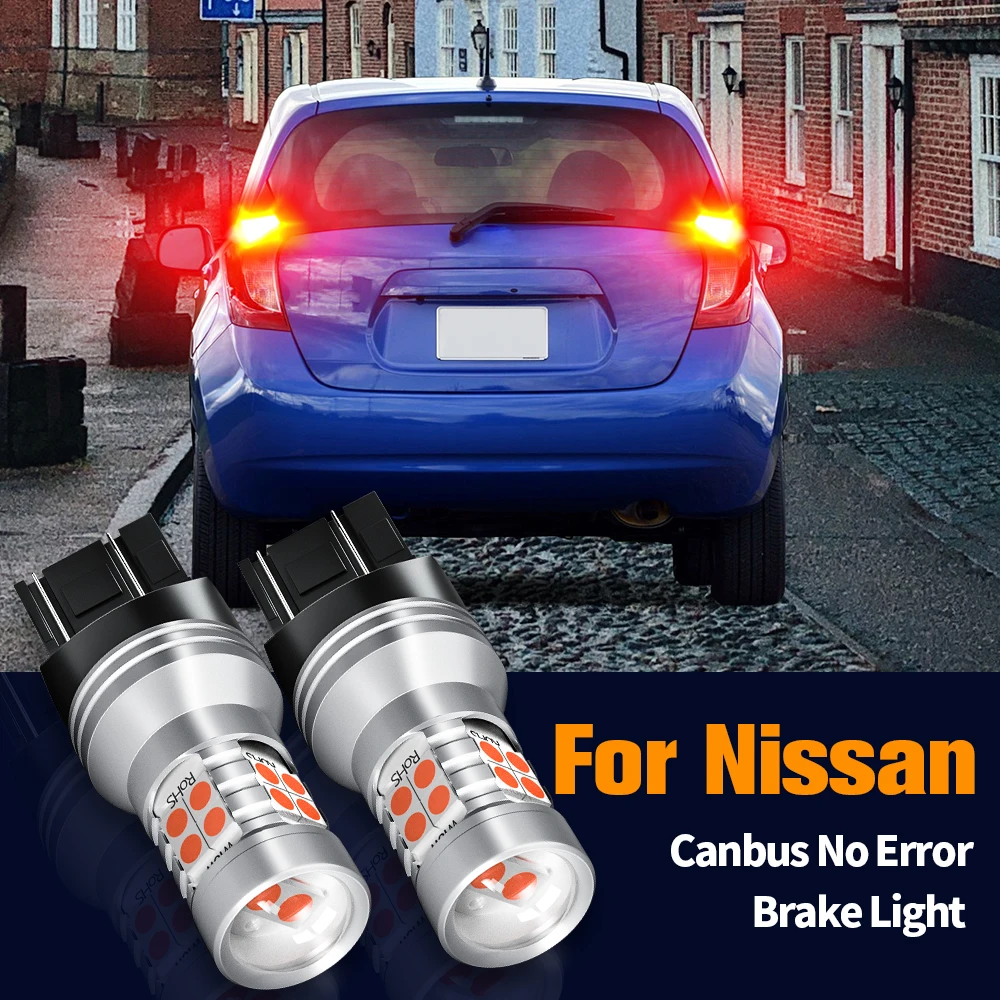 

2pcs LED Brake Light Blub Lamp Canbus No Error W21/5W 7443 T20 For Nissan Juke Note Pathfinder 4 Tiida X-Trail Pulsar