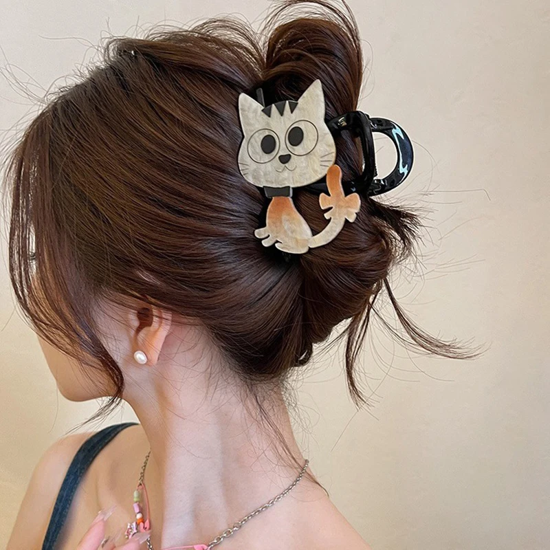 Leuke Cartoon Kat Haarklauw Voor Vrouwen Meisjes Zoete Veelzijdige Haarspeldjes Mode Prachtige Haai Clip Kawaii Haaraccessoires Geschenken