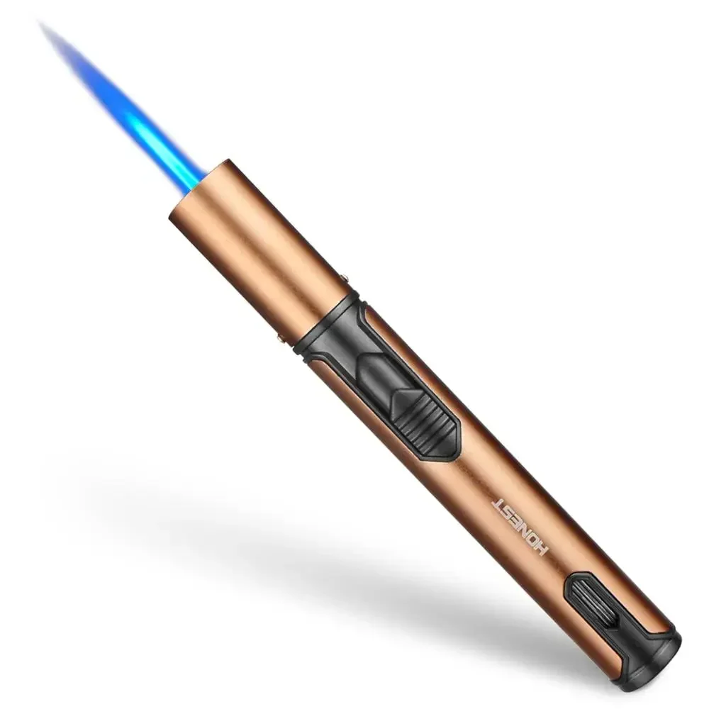 HONEST Cigar Lighter Jet Flame Portable Butane Torch Lighter with Punch Mini Plastic Cigarette Lighter For Gift