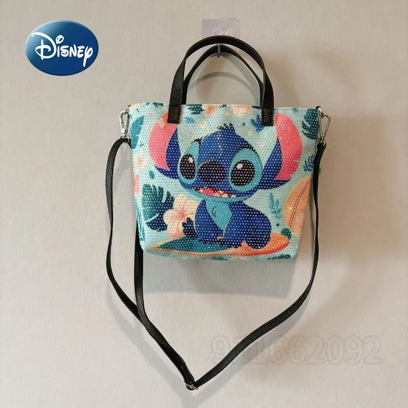 Disney's New Stitch Diamond Mini Handbag Cartoon Cute Women's Diamond Shoulder Bag Fashion Trend Women's Shoulder Crossbody Bag