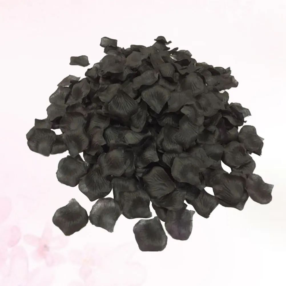 

1000 шт. шелковых лепестков реалистичных искусственных цветов для вечеринок, приемов, мероприятий с фуршетом, декоративных поделок, черные