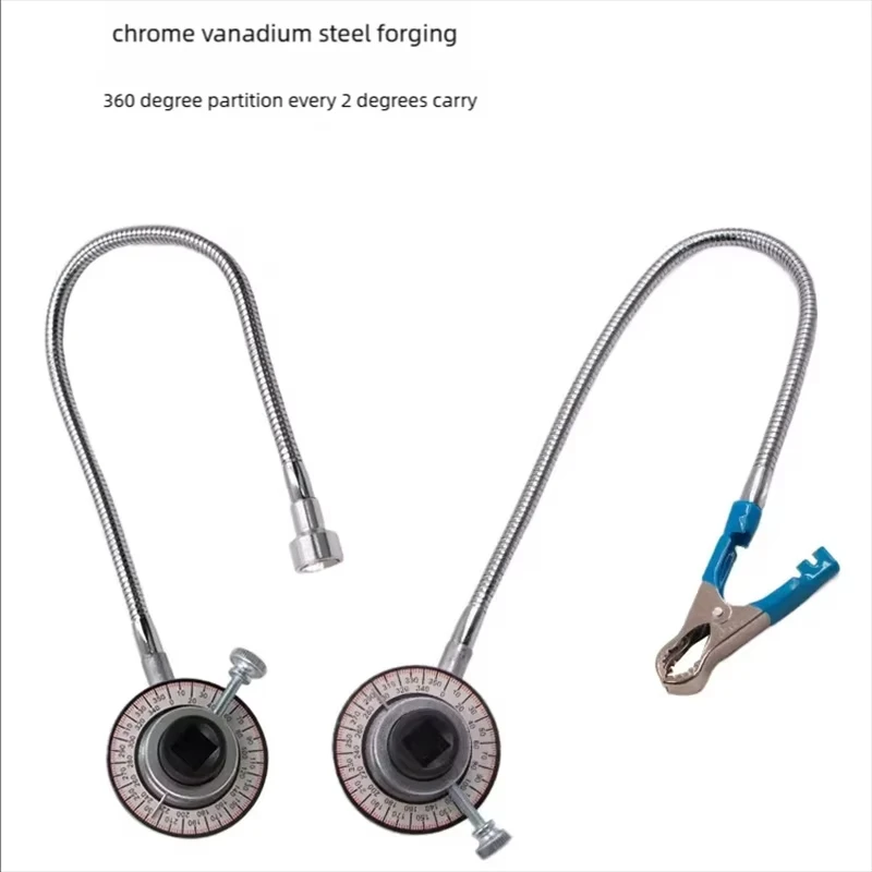 

1/2" Drive Torque Angle Gauge 360° Adjustable Pointer Type w/ Magnetic Clip High Precision Auto Repair Mechanical Measuring Tool