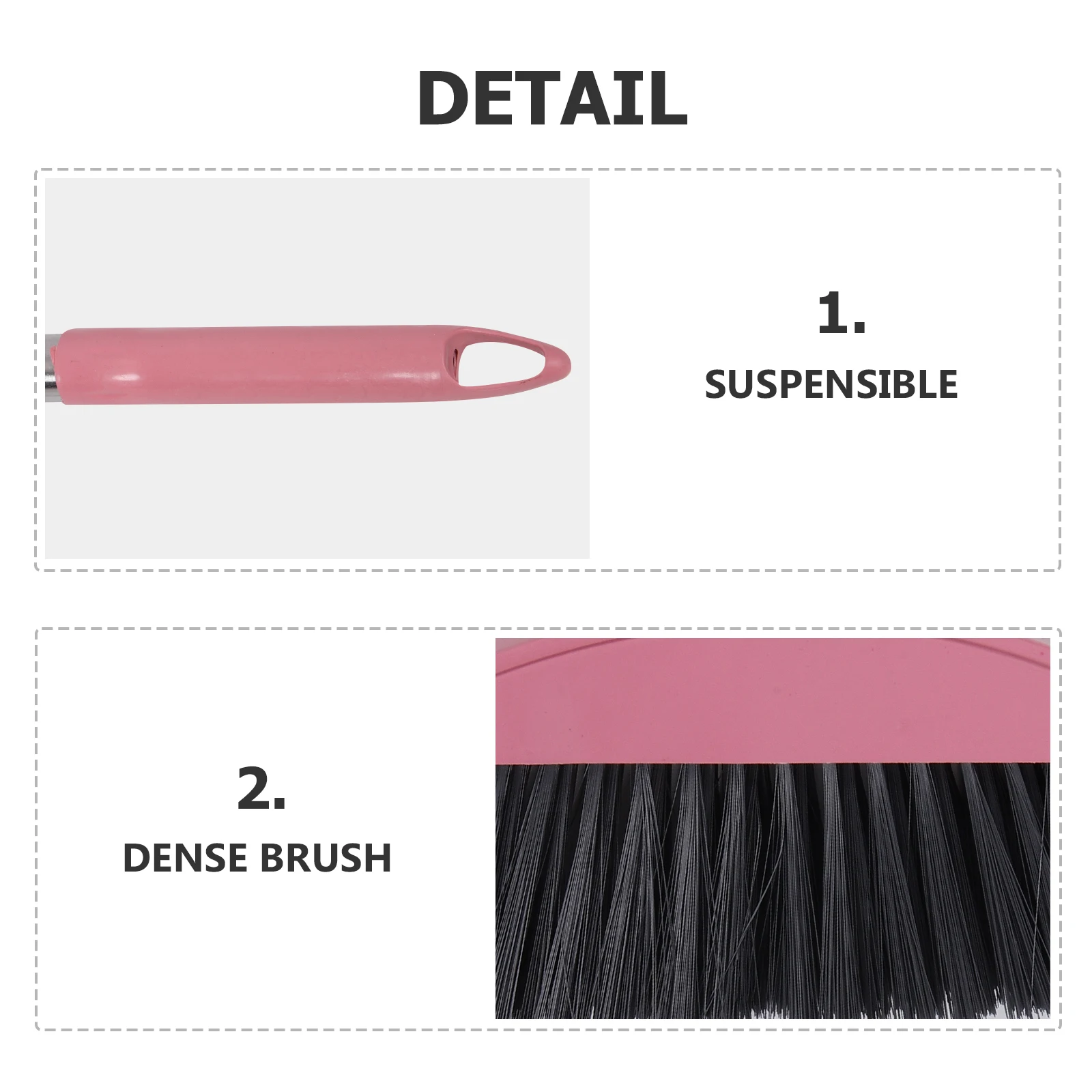 

Pink Stainless Steel Broom Home Cleaning Kitchen Yard Floor Sweeper Compact Storage Household Supplies Cleaning Brush