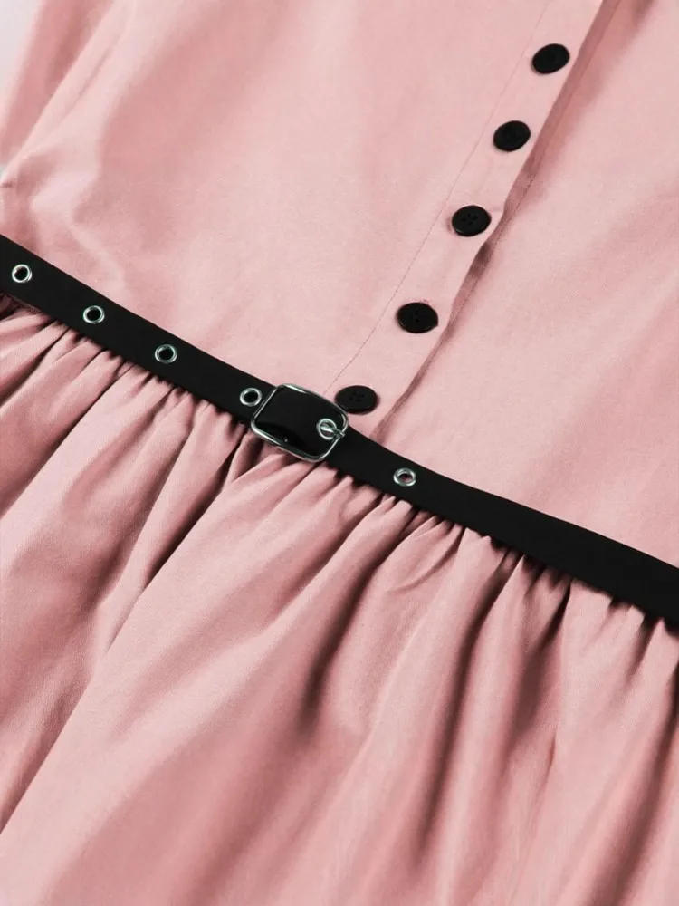 여성용 여름 핀업 캐주얼 파티 원피스 2025 반팔 레트로 로브, 빈티지 로커빌리, 1960 년대 1950 년대 스윙 원피스, 60 년대 50 년대