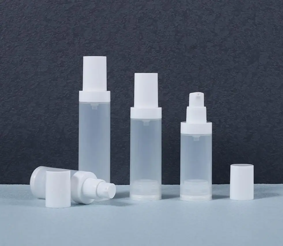 

15ml20ml30ml50ml airless bottle white pump lid serum/toner/lotion/emulsion anti-UV essence cosmetic packing plastic bottle