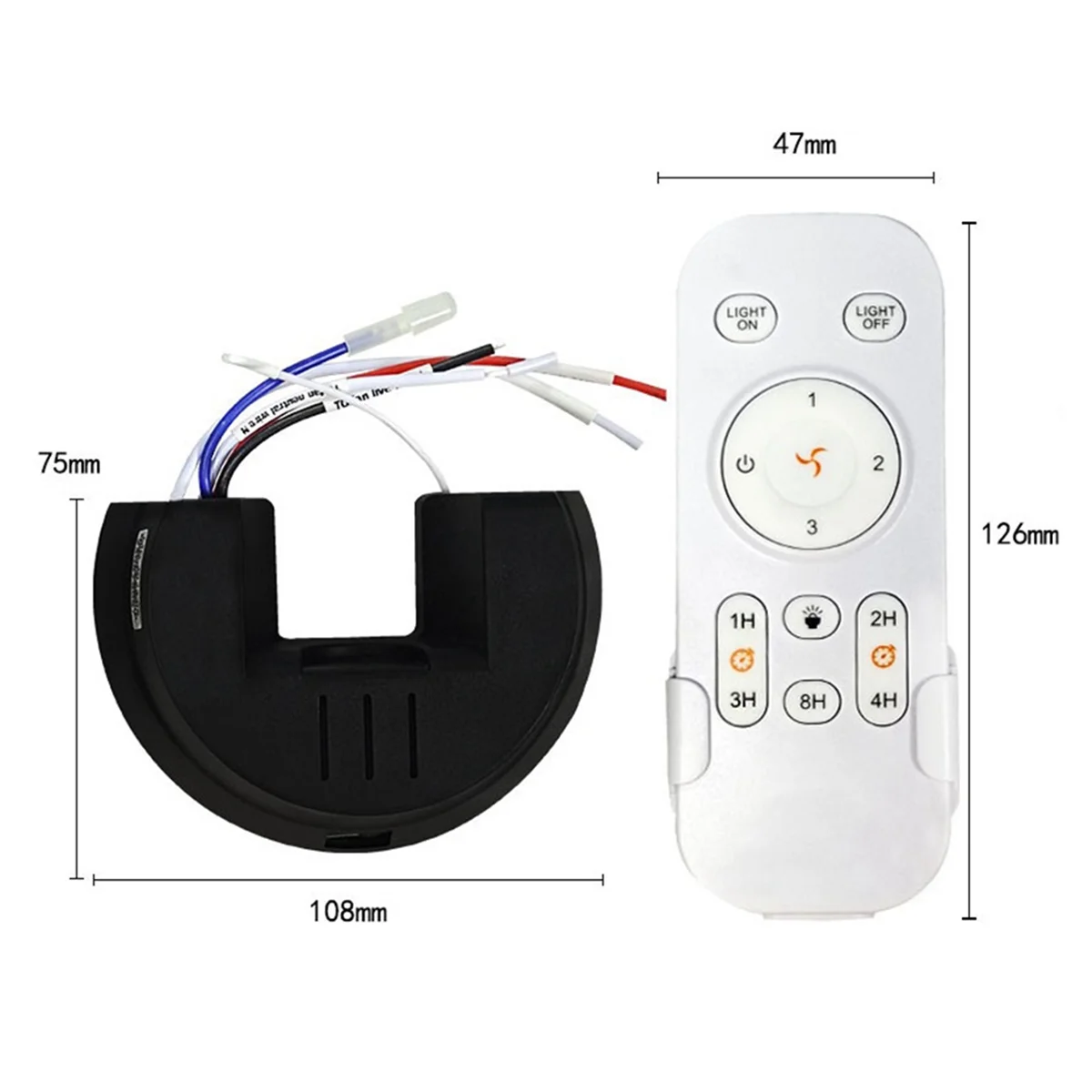 Universal Ceiling Fan Remote Control Kit Replacement, 3-Speed & Timing, Remote Replacement for AC Ceiling Fan Light