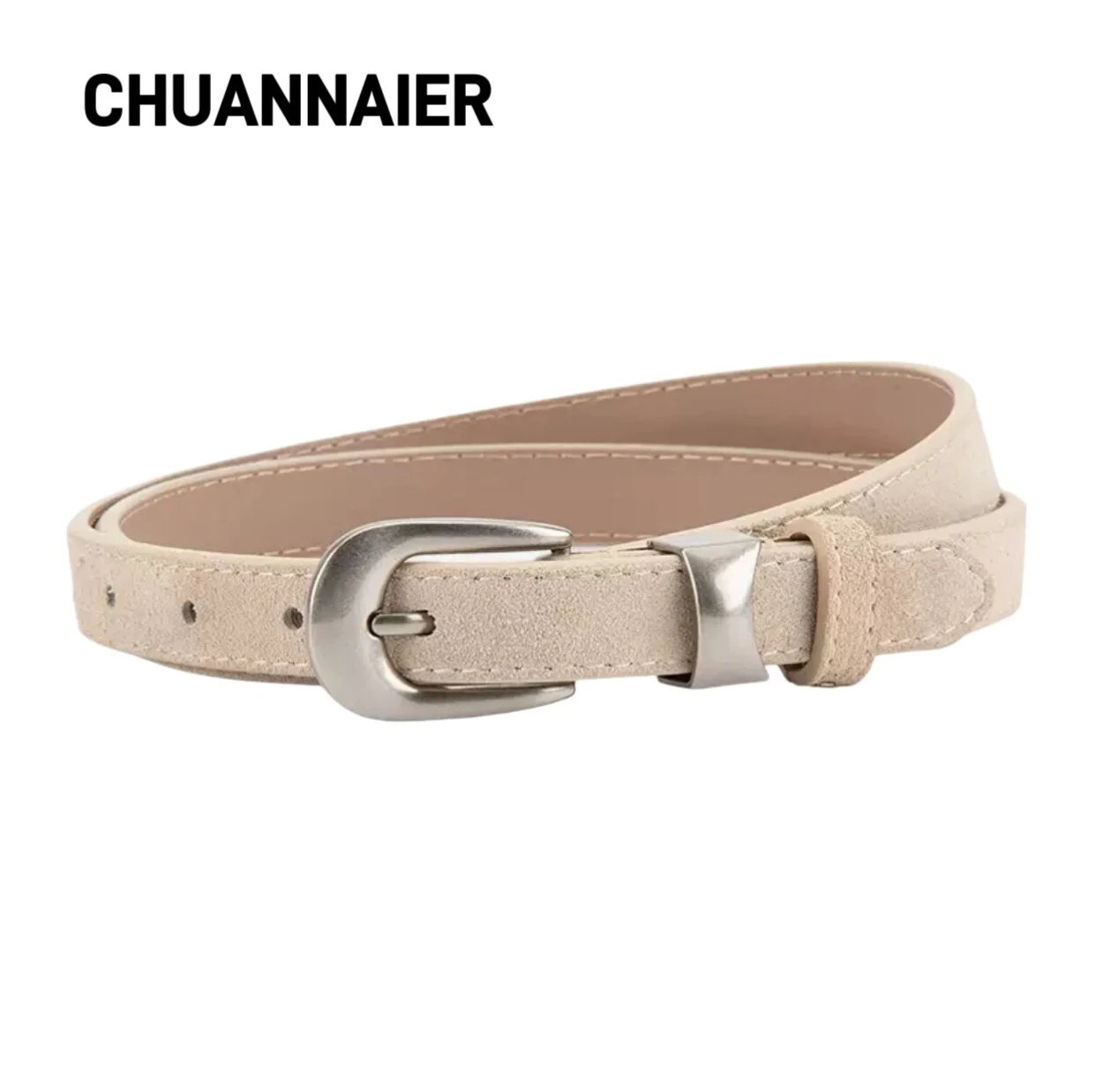 

1.8 * 105cm luxurious retro matte suede belt for women, high-end feel versatile simple match with jeans, leather belt with ins
