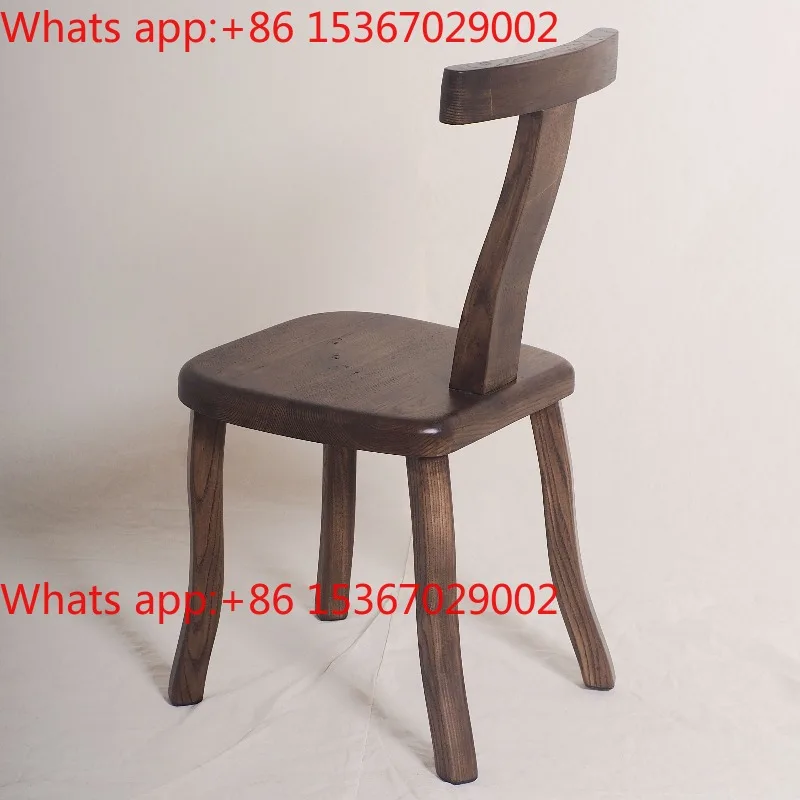 FOF medieval solid wood four-legged stool niche ins wabi wind retro armless single chair/excellent dining