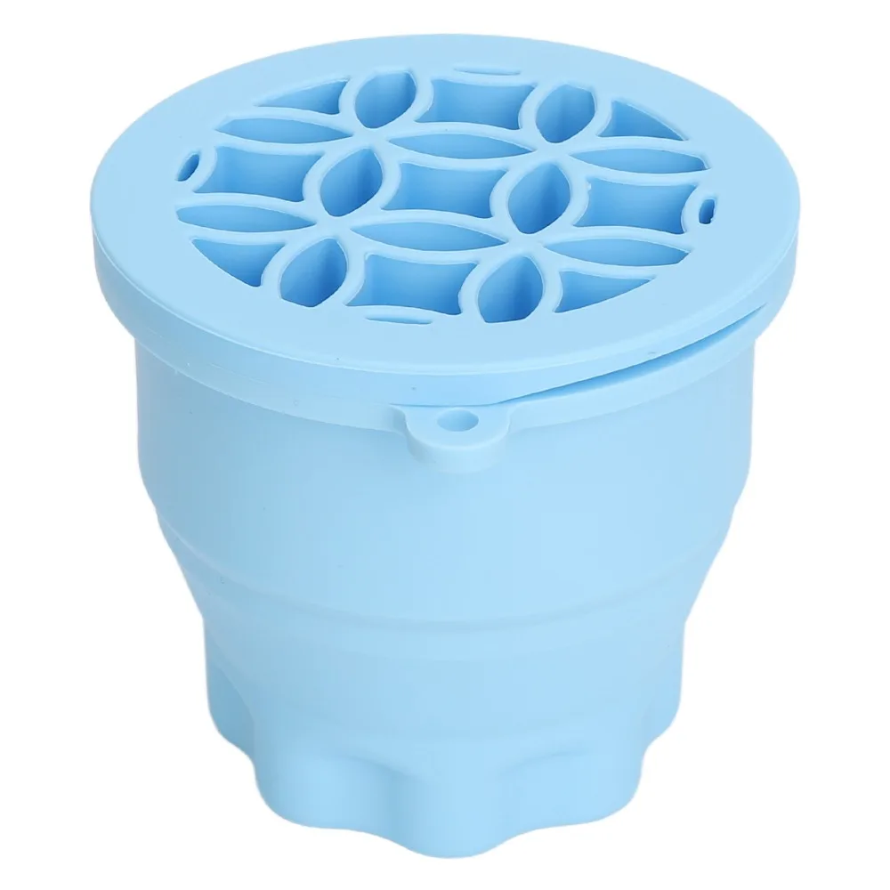 2 In 1 Integrated Makeup Brush Cleaning Mat Blue Silicone Portable Travel Friendly Silicone Brush Drying Rack