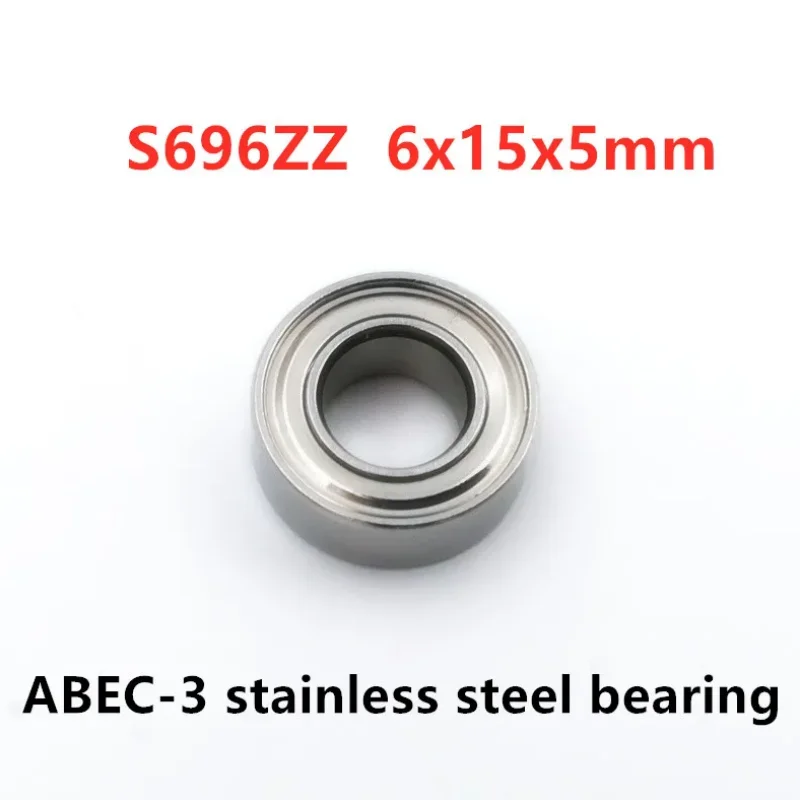 

50pcs stainless steel bearing S696ZZ 6*15*5 mm ABEC-3 miniature deep groove ball bearings S696 -2Z 6mmx15mmx5mm