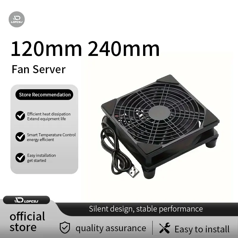 LDPCSJ 120mm 240mm fan router cooling fan diy pc cooler box tv wireless silent dc 5v power usb 12cm with screws protective net