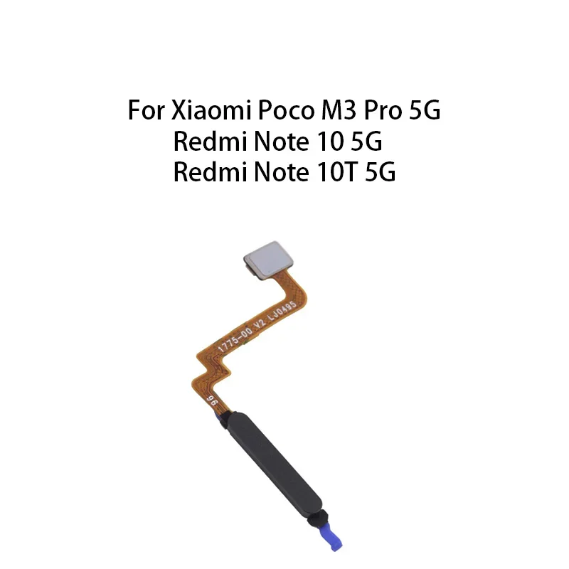Gefensi Home Button Fingerprint Sensor Flex Cable For Xiaomi Poco M3 Pro 5G / Redmi Note 10 5G / Redmi Note 10T 5G